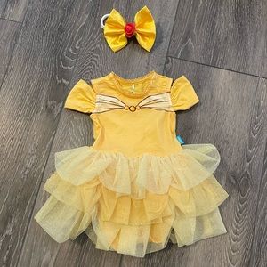 Posh peanut bamboo belle dress 0-3 with bow